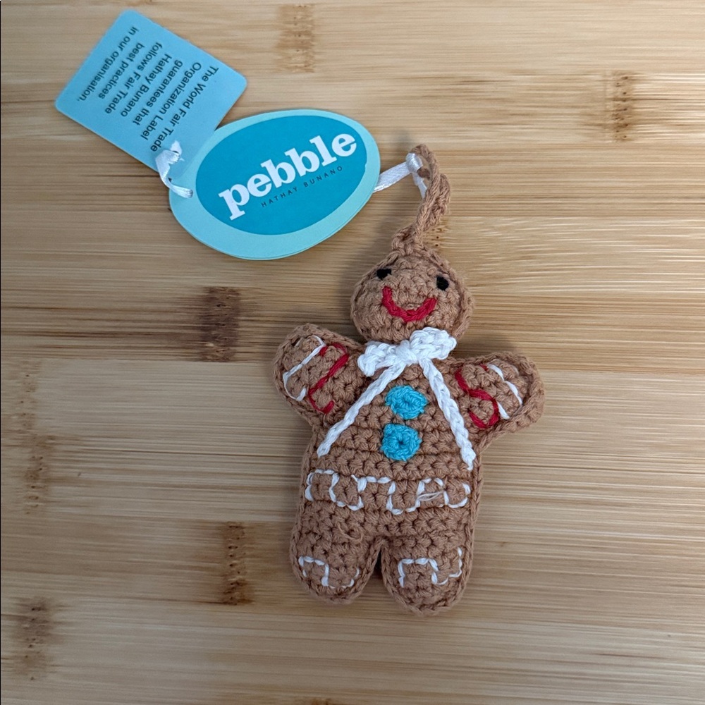 Pebble Child Fair Trade Gingerbread Man Christmas Ornament